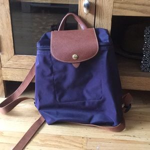 Longchamp Le Pliage Backpack in Bilburry Purple